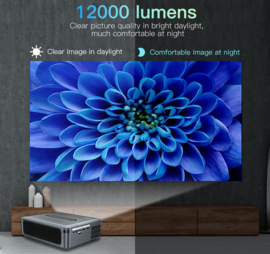 Beamer projector 4K 8K DOLBY Android 12.000 lumen WIFI/5G/BT5.0 *zwart*