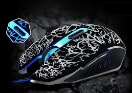 Game muis gaming mouse 1.5M kabel 2400DPI USB LED optisch *ZWART*