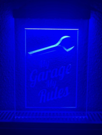 My garage my rules neon bord lamp LED verlichting reclame lichtbak VERTICAAL