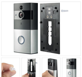 Wifi deurbel intercom video camera deur bel draadloos ring *ZILVER/ZWART*