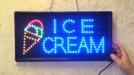 Ice cream ijs LED bord lamp verlichting lichtbak reclamebord #B