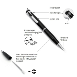 Spy pen mini HD camera audio video opnemen SD FULL HD 1080P