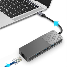 USB C adapter hub ethernet LAN USB 3.0 SD MicroSD *kwaliteit*