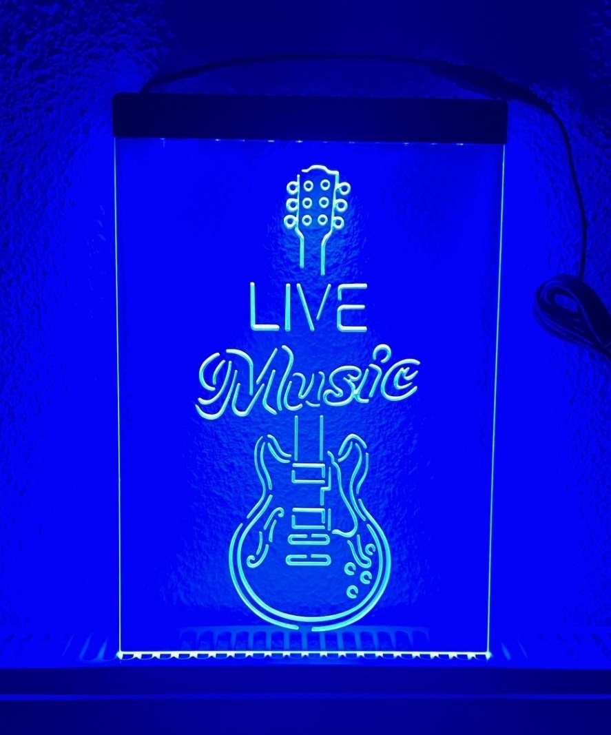 Live muziek neon bord lamp LED verlichting reclame lichtbak VERTICAAL