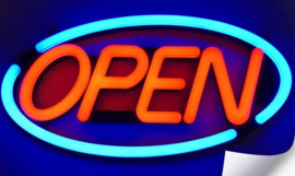 OPEN neon sign bord LED lichtbord verlichting lamp reclame XXL