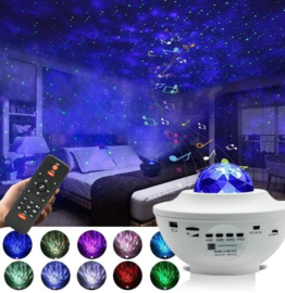 Galaxy lamp projector sterrenhemel nachtlamp sterrenhemel + bluetooth *WIT*