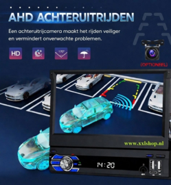 Klapscherm Carplay 1 DIN autoradio NAVIGATIE  Wifi Android 15