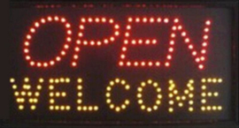 OPEN welkom lamp LED verlichting reclame bord lichtbak #F
