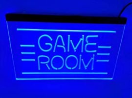 Game room neon bord lamp LED  verlichting reclame lichtbak *blauw*