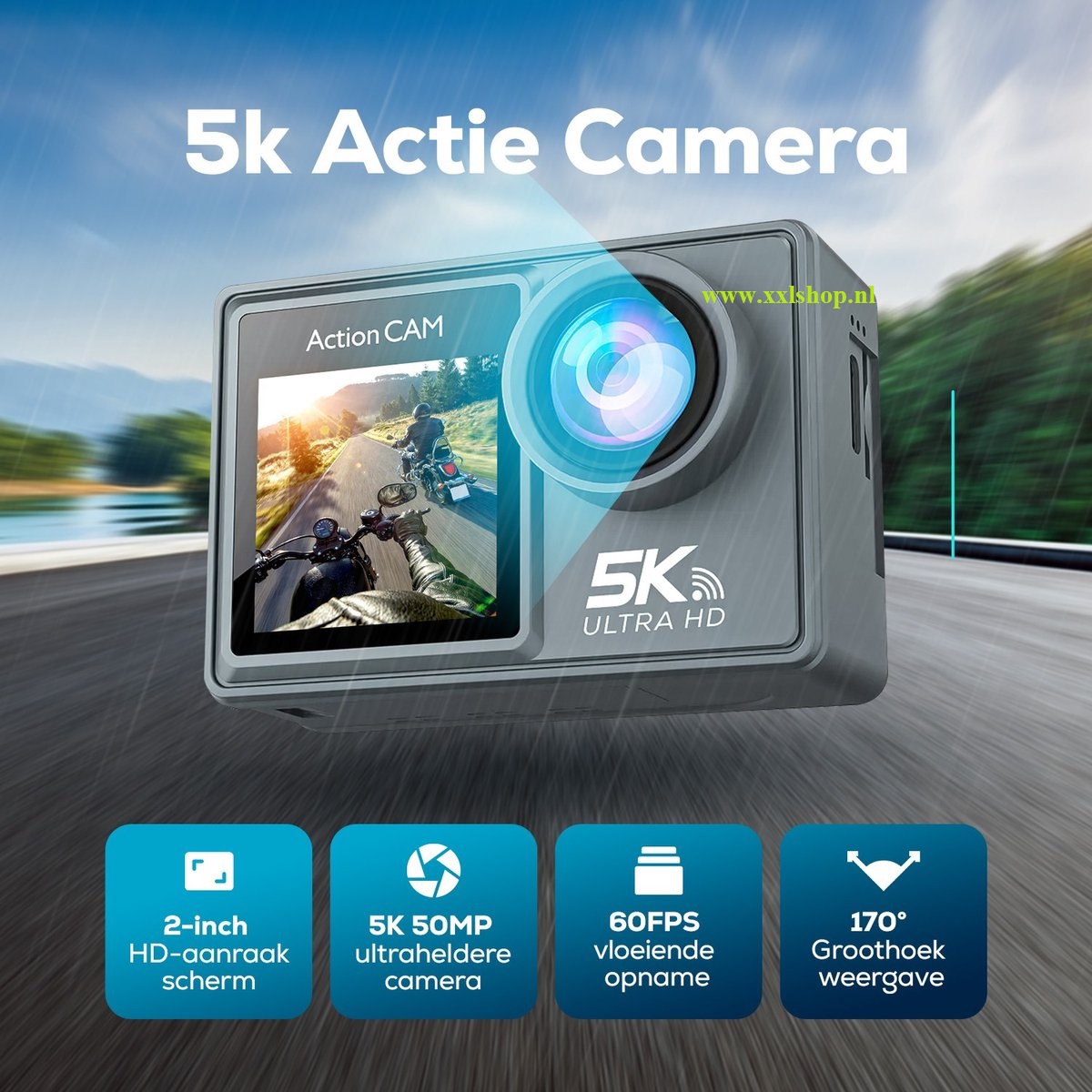 5K actioncamera action camera pro go 12 13 EIS touchscreen *grijs*