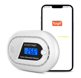 Koolmonoxidemelder gas co co2 detector accu + WIFI TUYA APP ZWART