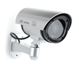 Dummy beveiligingscamera nep camera buiten outdoor LED *zilver*