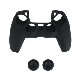 Silicone hoes skin case cover voor PS5 playstation 5 controller *zwart*