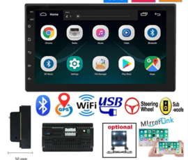 Autoradio navigatie android 11 + WIFI + BT + GPS + touchscreen 2DIN 2x USB