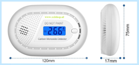 Koolmonoxide melder gas alarm co co2 detector meter accu WIT
