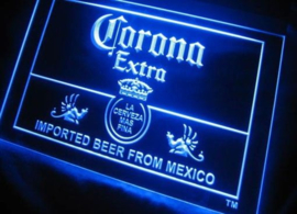 Corona neon bord lamp LED verlichting reclame lichtbak XL *40x30cm* blauw