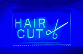 Haircut kapper barber neon bord lamp LED verlichting lichtbak