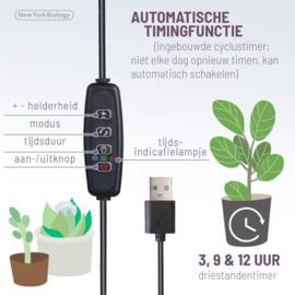 LED kweeklamp kweek groei bloei lamp planten + timer *2x arm*