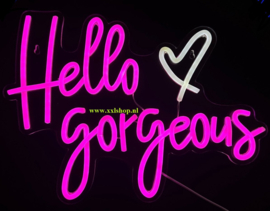 Hello gorgeous neon bord lamp LED verlichting lichtbak XXL