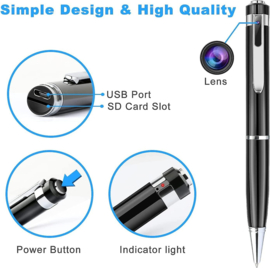 Spy pen mini HD camera audio video opnemen SD FULL HD 1080P