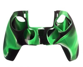 Silicone hoes skin case cover voor PS5 playstation 5 controller *groen camouflage*