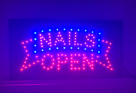 Nagels LED bord lamp verlichting nagel studio reclamebord #nailsopen