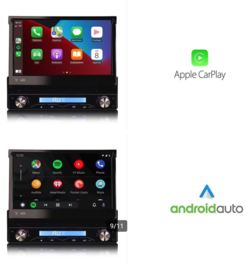 Klapscherm Carplay 1 DIN autoradio NAVIGATIE  Wi-Fi Android 13 + camera