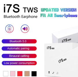 Bluetooth in-ear oortjes in ear oordopjes i7s *3 kleuren* + laadbox