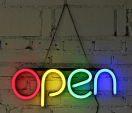 Open neon bord verlichting lamp licht kunststof 3D