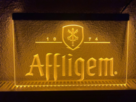 Affligem neon bord lamp LED verlichting reclame lichtbak *geel*