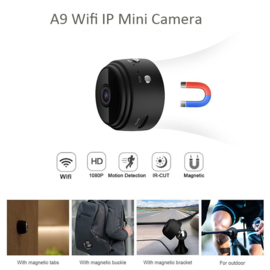 Wifi mini camera magneet magnetisch FULLHD + APP *zwart*