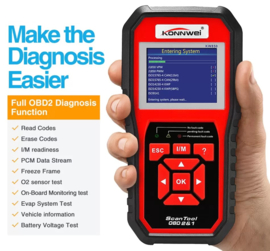 Diagnosecomputer uitlees apparaat uitlezen foutcodes OBD2 *ROOD*