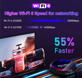Mediaspeler android 13 4GB 32GB smart tv iptv box +5G 4K H96