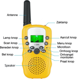 Walkie talkie walkietalkie portofoon kinderen 5KM *2 stuks* geel