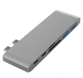 USB-C USB C adapter hub macbok pro air 2.0 3.0 MicroSD *6 poorten*