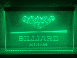 Biljard biljart billiard room neon bord lamp LED verlichting reclame lichtbak