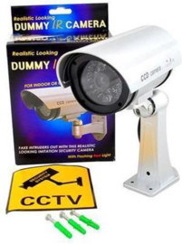 Dummy beveiligingscamera nep camera buiten outdoor LED *zilver*