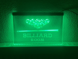 Biljard biljart billiard room neon bord lamp LED verlichting reclame lichtbak
