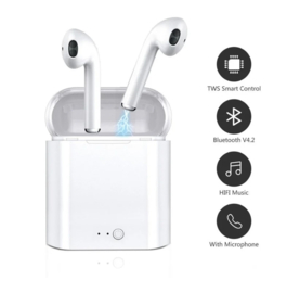 Bluetooth in-ear oortjes in ear oordopjes i7s *3 kleuren* + laadbox