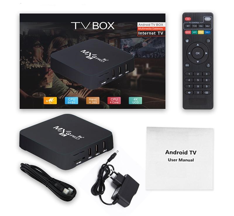 MXQ PRO Android 12 tv box mediaspeler IPTV +5G smart 4K 1/8GB *2025*