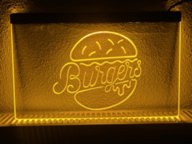 Burger burgers neon bord lamp LED  verlichting reclame lichtbak