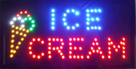 Ice cream ijs LED bord lamp verlichting lichtbak reclamebord #D