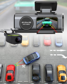 4K dashcam dashboardcamera WIFI nachtzicht + camera