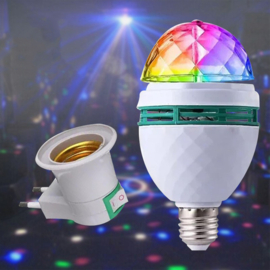 LED E27 3W RGB draaiende roterende lamp disco licht