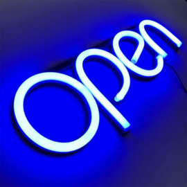 Open neon bord verlichting lamp licht kunststof 3D *blauw*
