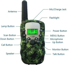 Walkie talkie walkietalkie portofoon kinderen 5KM *2 stuks* camouflage