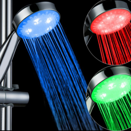 LED RGB 3 kleuren douche kop douchekop kleurendouche chroom *temperatuur*