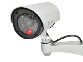 Dummy beveiligingscamera nep camera buiten outdoor LED *zilver*