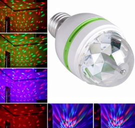 LED E27 3W RGB draaiende roterende lamp disco licht