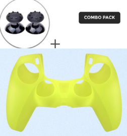 Silicone hoes skin case cover voor PS5 playstation 5 controller *neon groen*